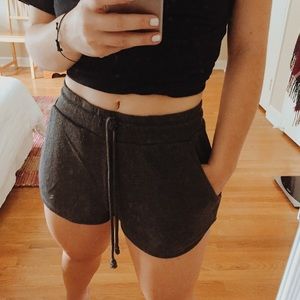 Grey pajama booty shorts